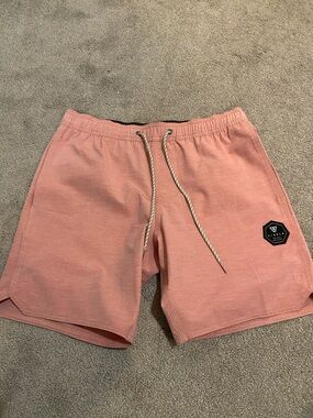 VISSLA women’s Coral Pink Athletic Drawstring Shorts